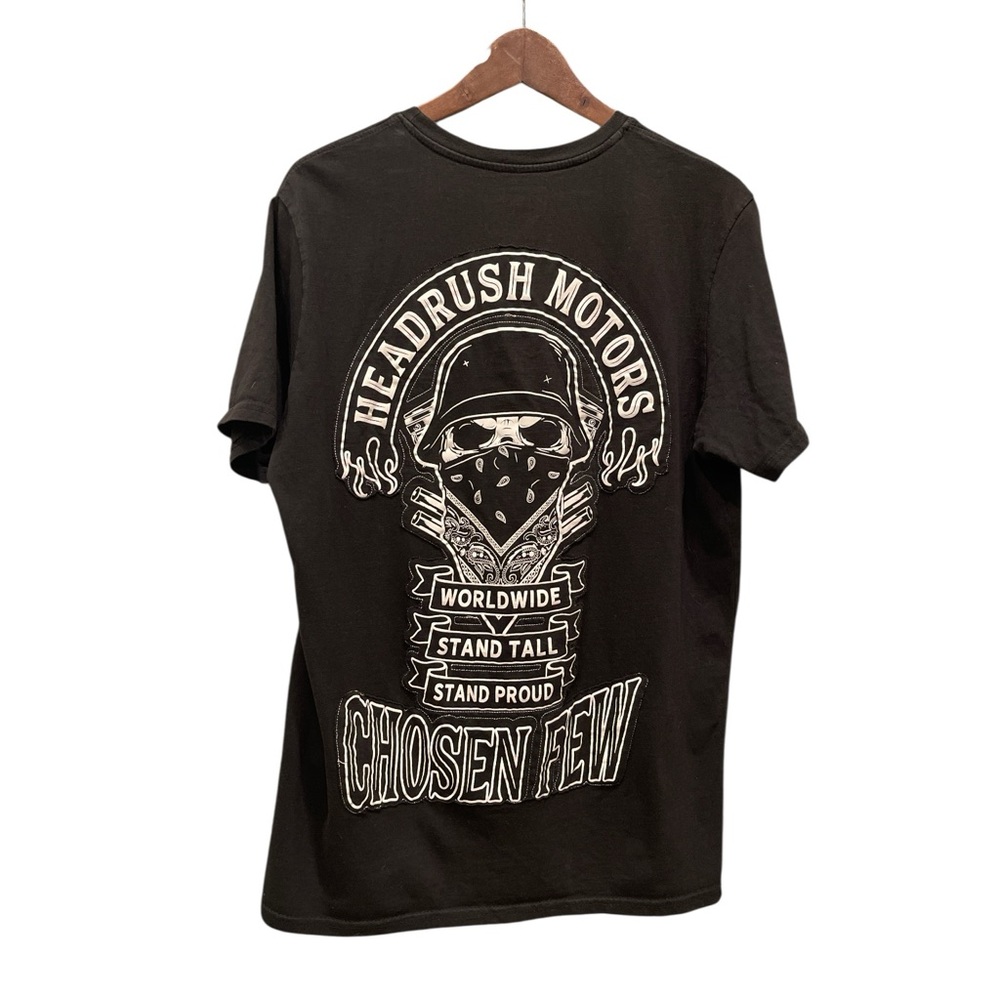Headrush Motors Men’s Large Black Graphic Tee 42” Chest Biker